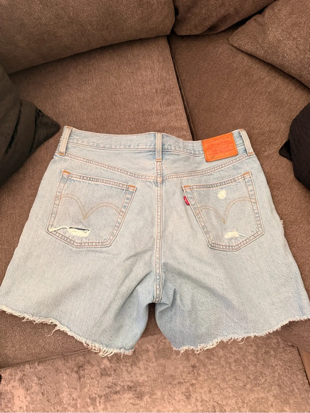 Levi's Light Blue Distressed Women’s Jean Shorts